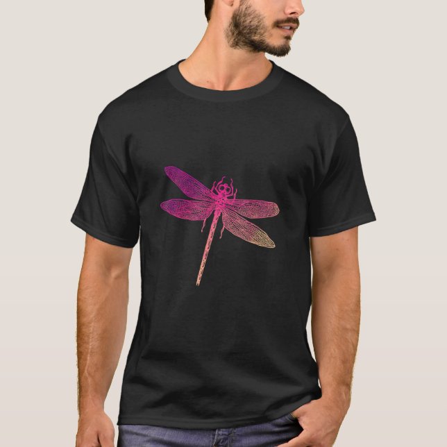 Camiseta Hermosa libélula colorida del insecto (Anverso)