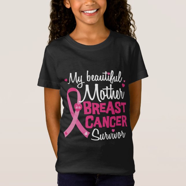 Camiseta Hermosa madre madre madre sobreviviente de cáncer  (Anverso)