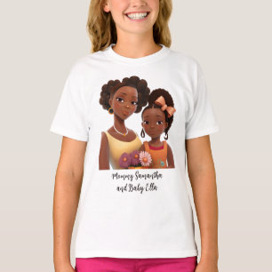 Camiseta Hermosa madre y hija negra (22)