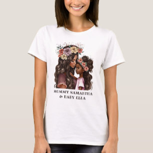 Camiseta Hermosa madre y hija negras (2)