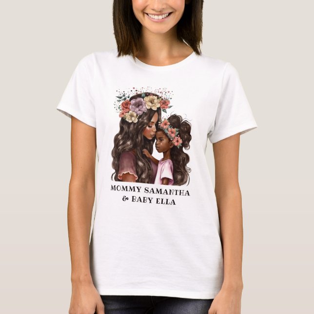 Camiseta Hermosa madre y hija negras (2) (Anverso)