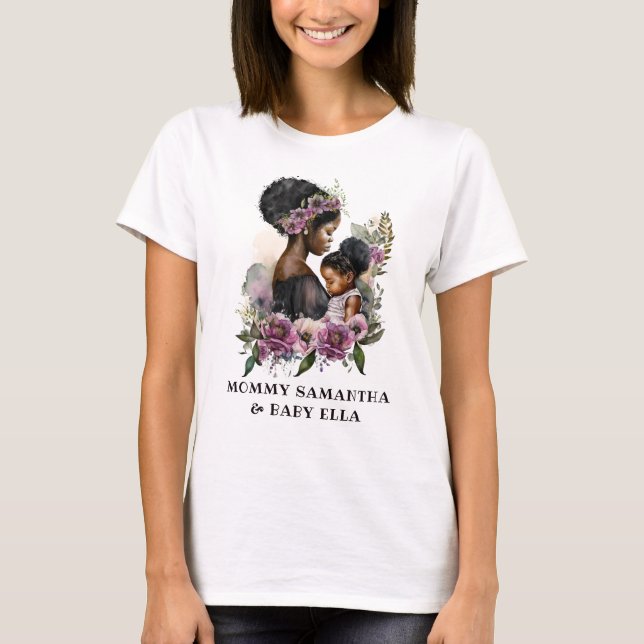 Camiseta Hermosa mamá negra y hija (Anverso)