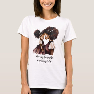 Camiseta Hermosa mamá negra y hija