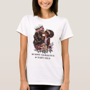 Camiseta Hermosa mamá y hija negras (3)