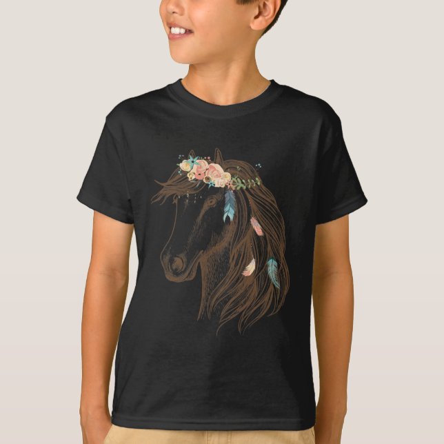Camiseta Hermosa Mano De Caballo Dibuja Arte Para Los Amant (Anverso)