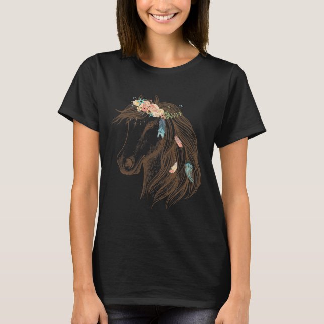 Camiseta Hermosa Mano De Caballo Dibuja Arte Para Los Amant (Anverso)
