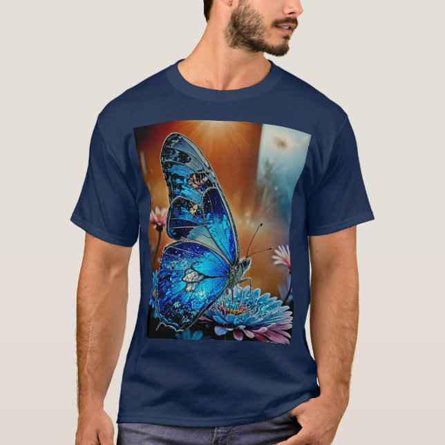 Camiseta Hermosa mariposa azul (Anverso)