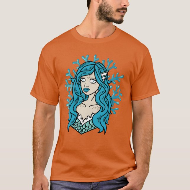 Camiseta Hermosa Mermaid Fantasy Creature Lover Gift frito (Anverso)