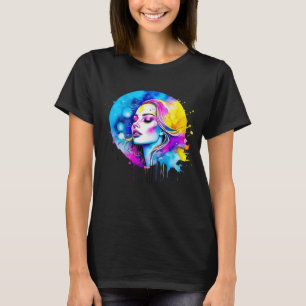 Camiseta Hermosa Mujer Acuarela Resumen