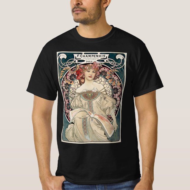 Camiseta Hermosa mujer Art Nouveau en París (Anverso)
