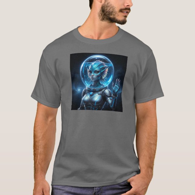 Camiseta ¡Hermosa mujer extraterrestre acuática! (Anverso)