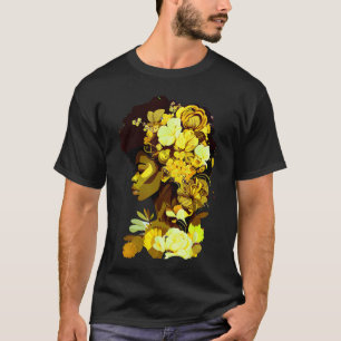 Camiseta Hermosa mujer negra africana reina del arte africa