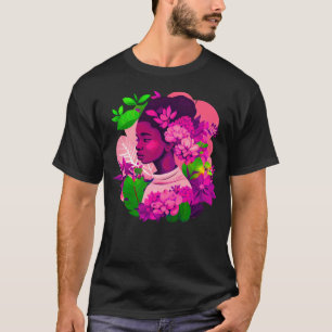 Camiseta Hermosa mujer negra afro melanin reina de flujo
