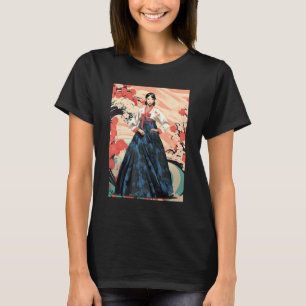Camiseta Hermosa mujer surcoreana con hanbok en Seúl