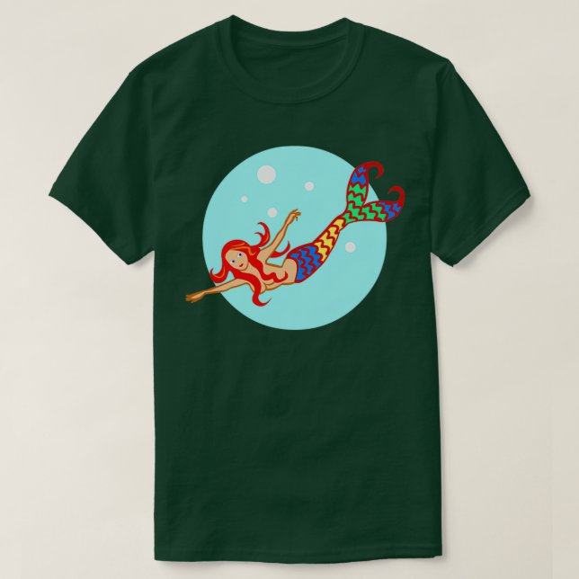Camiseta Hermosa natación colorida MERMAID (Diseño del anverso)