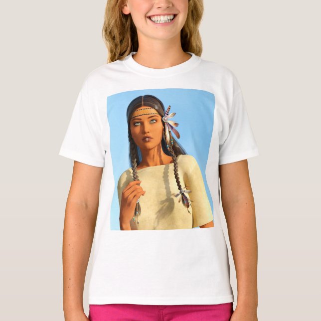 Camiseta Hermosa nativa estadounidense vestimenta indígena (Anverso)
