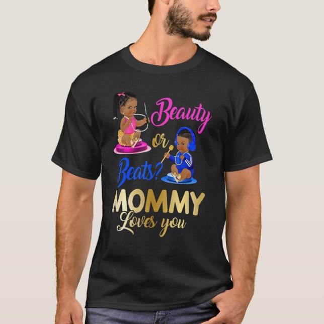 Camiseta Hermosa O Golpea A Mamá Te Ama El Género Revelar (Anverso)