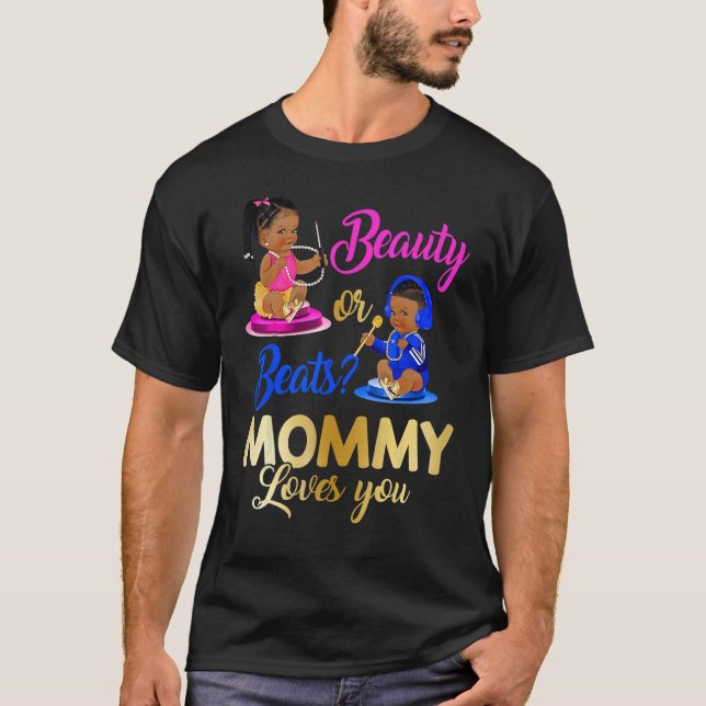 Camiseta Hermosa O Golpea A Mamá Te Ama El Género Revelar (Anverso)