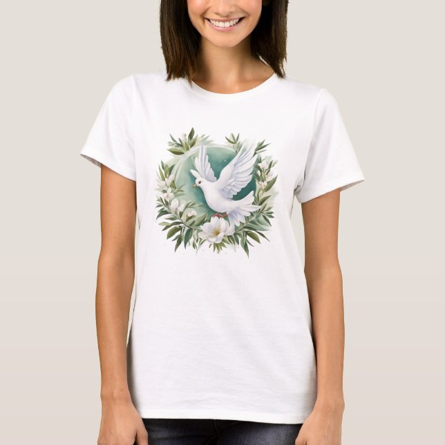 Camiseta Hermosa paloma blanca de la paz (Anverso)