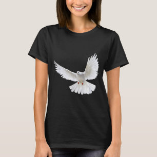 Camiseta Hermosa Paloma Blanca Pacífica Volando Foto Siluet