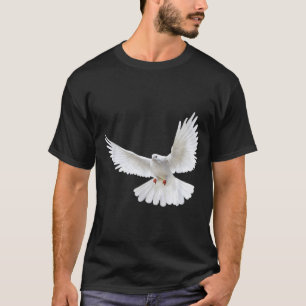 Camiseta Hermosa Paloma Blanca Pacífica Volando Foto Siluet