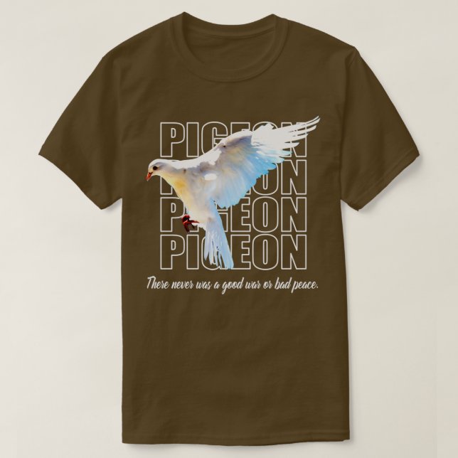Camiseta Hermosa Paloma Retro Negro Y Blanco (Diseño del anverso)