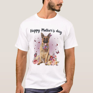Camiseta Hermosa pastora alemana de flores feliz día de la 