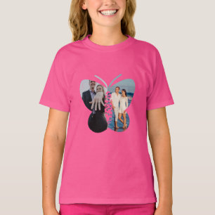 Camiseta Hermosa Personalizado de dos mariposas fotográfica