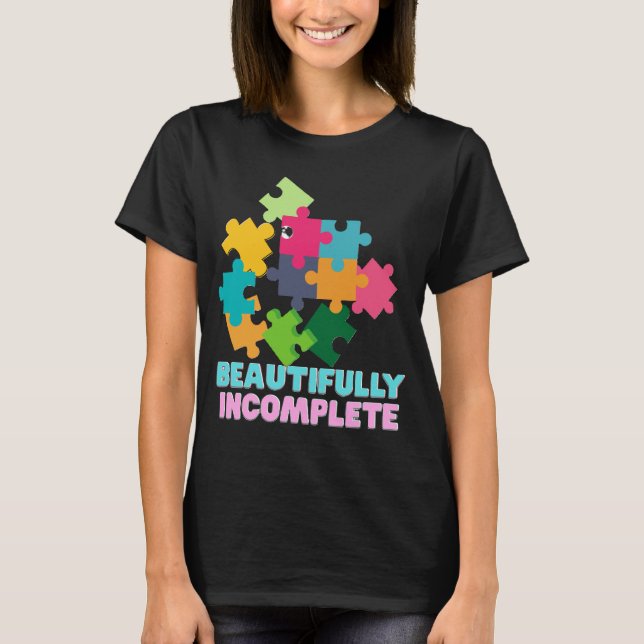 Camiseta Hermosa Pieza de Rompecabezas Incompleta (Anverso)