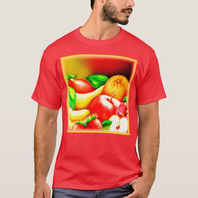 Camiseta Hermosa Pintura De Frutas Tropicales. ¡Hazte con u (Anverso)