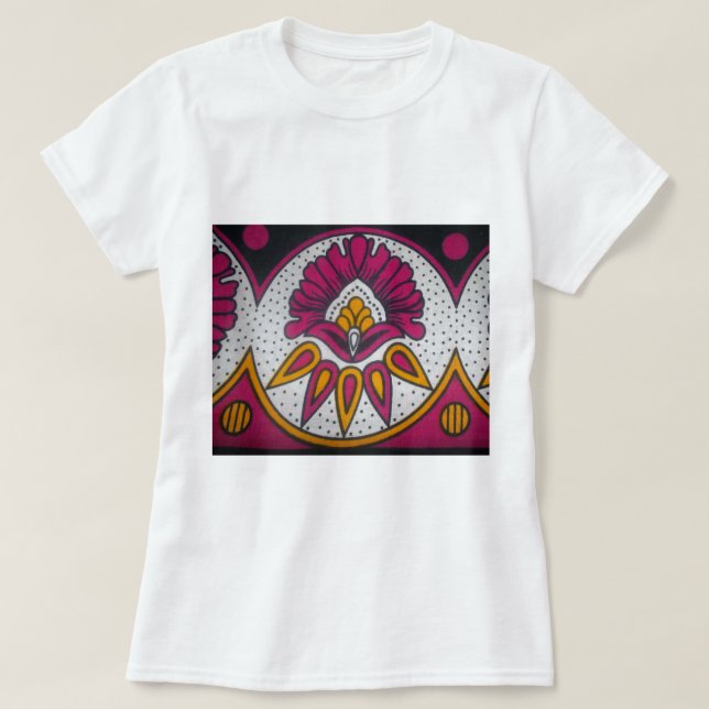 Camiseta Hermosa pintura en motivos de tela africana (Diseño del anverso)