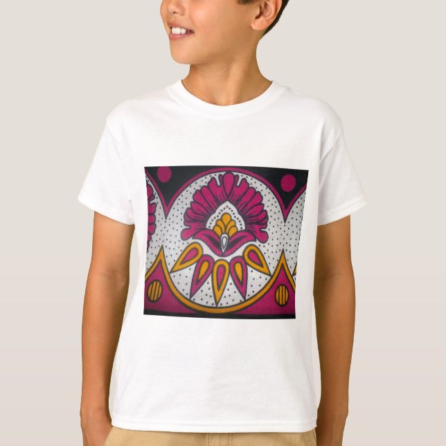 Camiseta Hermosa pintura en motivos de tela africana (Anverso)