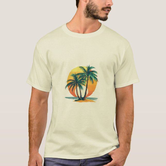 Camiseta hermosa playa a la vista (Anverso)