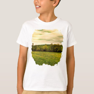 Camiseta Hermosa pradera verde flores amarillas