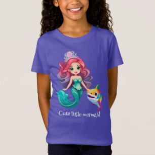Camiseta Hermosa princesa de sirena de tiburón arco iris ni