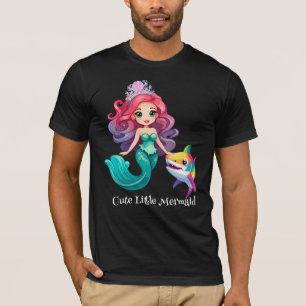 Camiseta Hermosa princesa de sirena de tiburón arco iris ni
