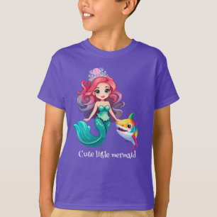 Camiseta Hermosa princesa de sirena de tiburón arco iris ni