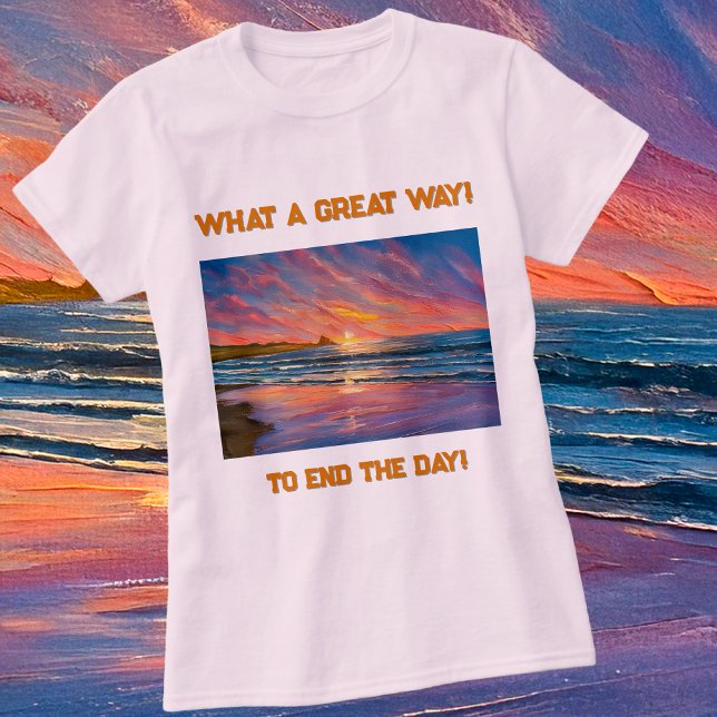 Camiseta Hermosa puesta de sol en la pintura acuática de la (Subido por el creador)