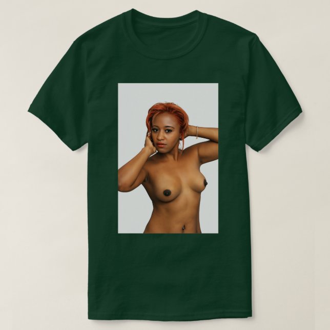 Camiseta Hermosa Redhead Topless 2 (Diseño del anverso)
