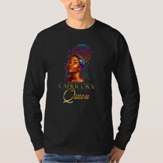 Camiseta Hermosa reina afroamericana de Capricornio de colo