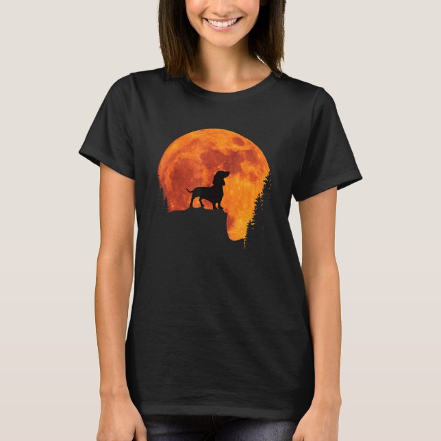 Camiseta Hermosa Silhouette Retro Dachshund Perro. Love Dac (Anverso)