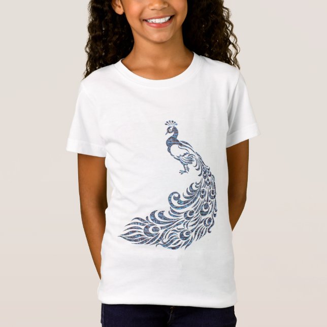 Camiseta Hermosa silueta ornate azul pavo real (Anverso)