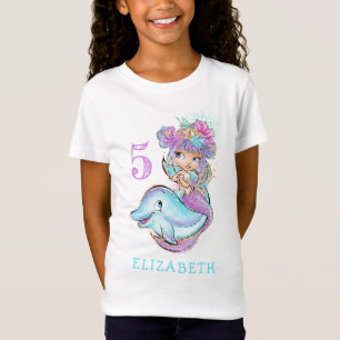 Camiseta Hermosa sirena Chica de cumpleaños