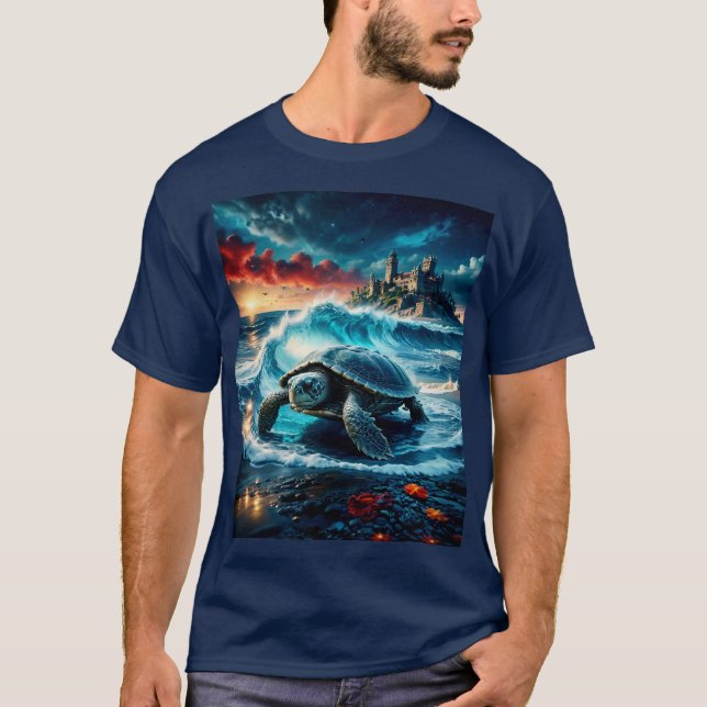 Camiseta Hermosa tortuga de colores (Anverso)