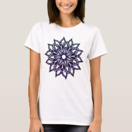 Camiseta Hermosa Violeta de Flor Abstracta
