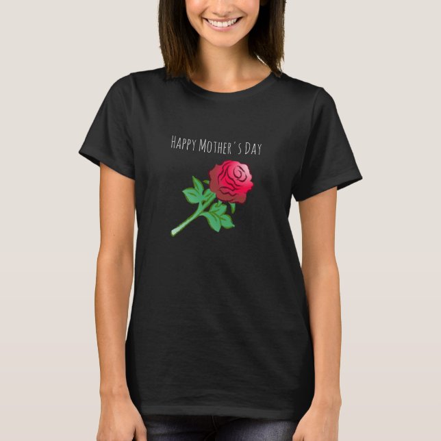 Camiseta Hermosa y bella rosa roja (Anverso)