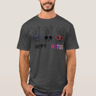 Camiseta Hermosa y linda cara 3 conejitos friendo cara feli