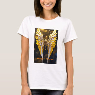 Camiseta Hermosas alas de ángel en amarillo y dorado