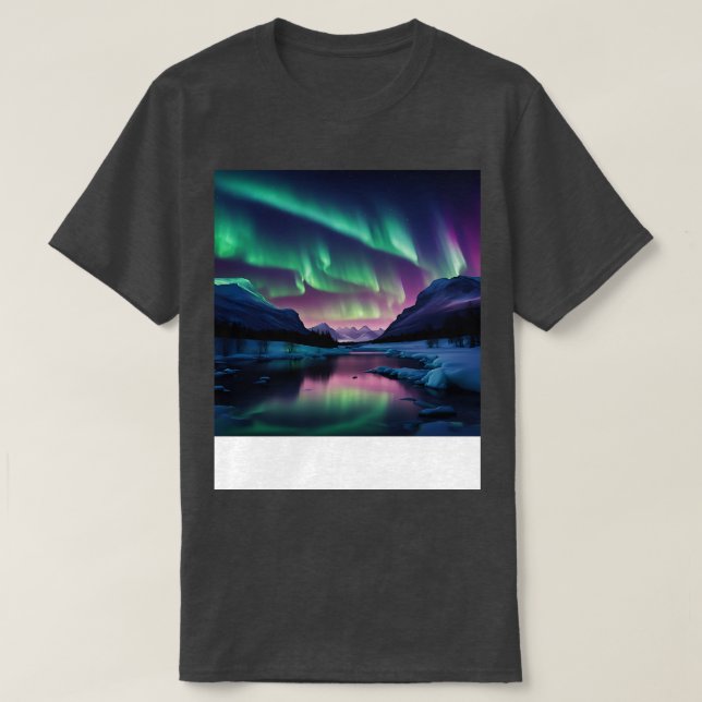 Camiseta hermosas auroras boreales TShirt (Diseño del anverso)
