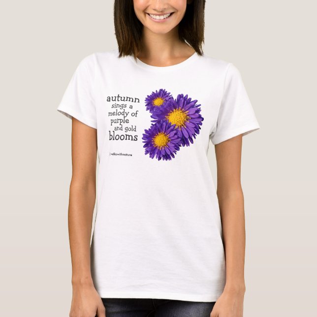 Camiseta Hermosas Daisies de Michaelmas Púrpura (Anverso)